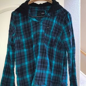 Teal and Black Hurley Flannel